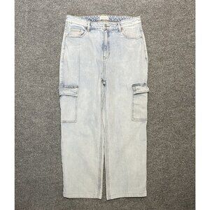 PacSun Womens 90s Boyfriend Stretch Cargo Jeans Size 31 Light Wash Casual